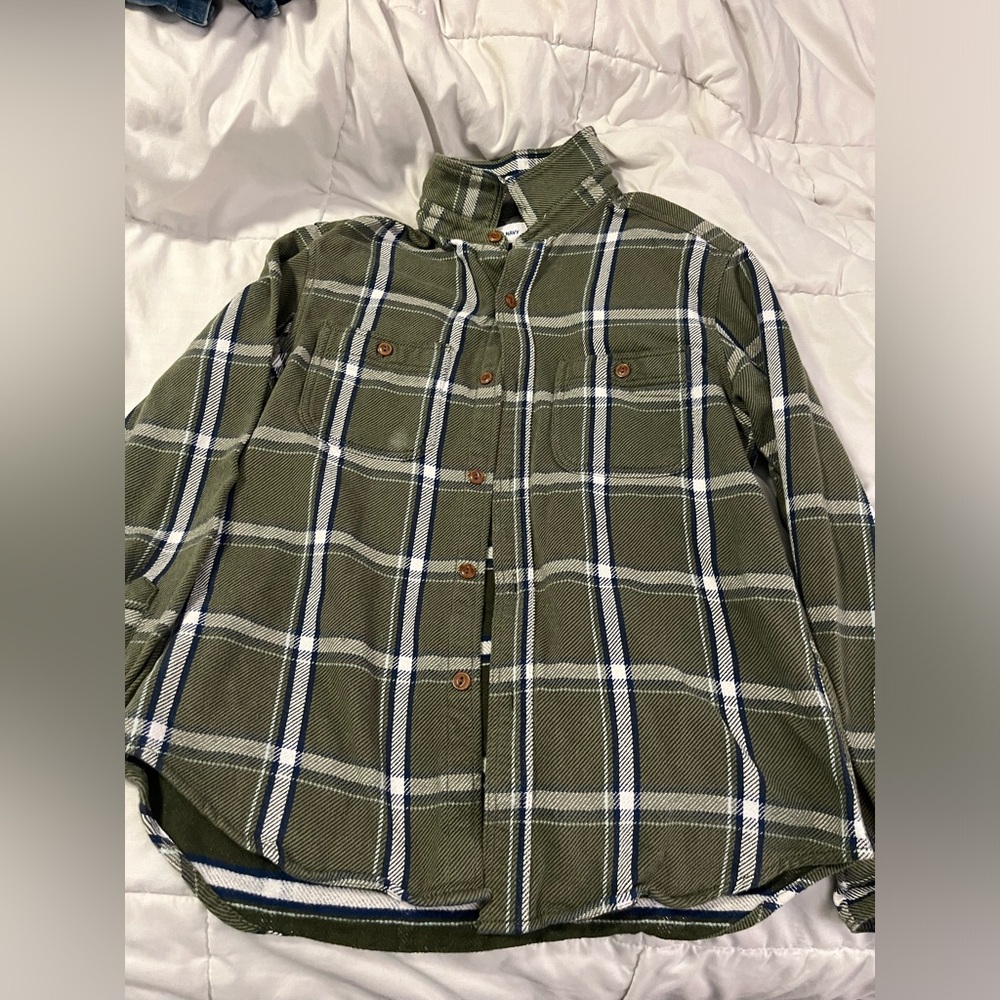 Old navy green fleece flannel